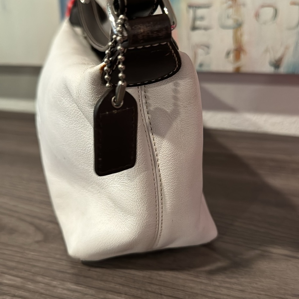 Coach Leather Mini Bag White Brown - Picture 3 of 11